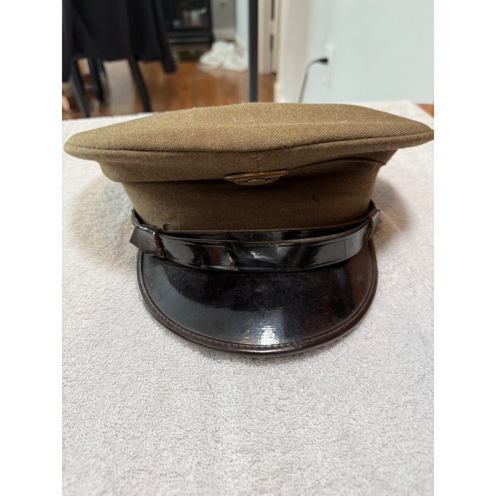 Vintage WWII US Army Officer Service Cap Feldman Cap Co On to Victory Visor Hat
